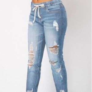 Blue shredded jeans XXL